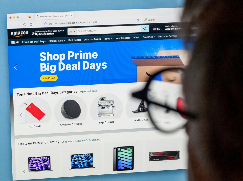 The Amazon website promotes their self-proclaimed Prime Day.
