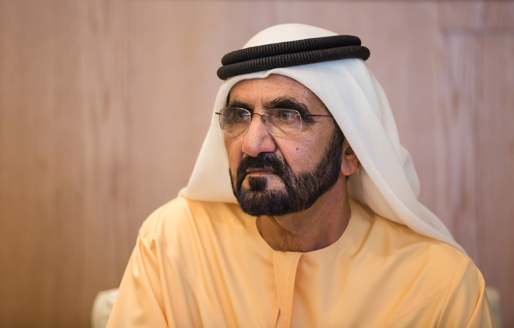 Mohammed bin Rashid Al Maktoum in yellow attire