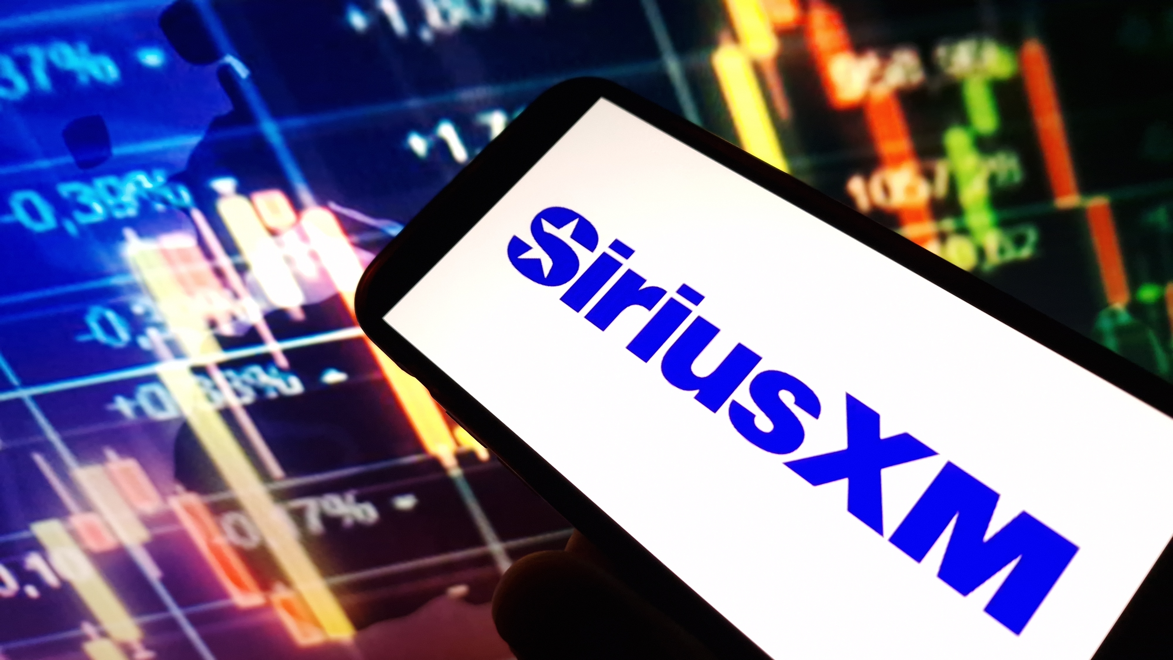 Sirius XM company logo displayed on mobile phone