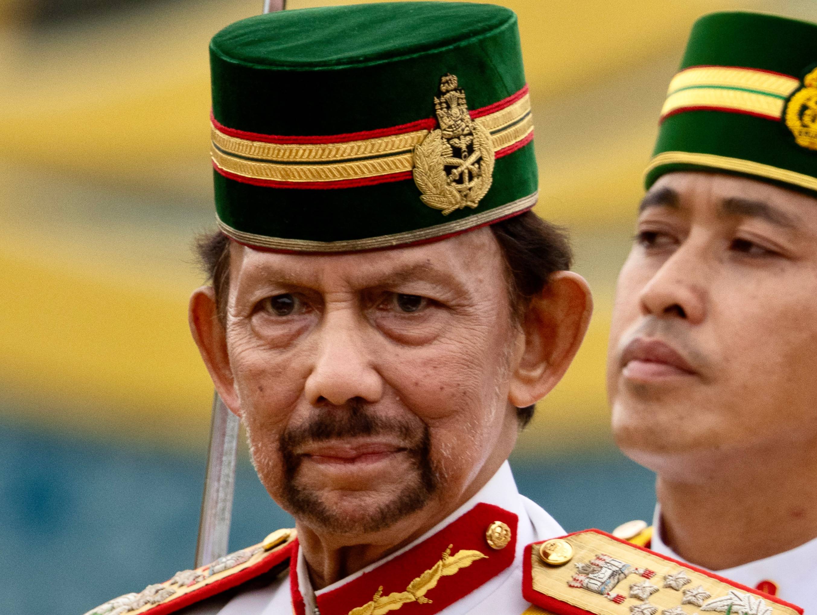 Sultan Hassanal Bolkiah in white uniform