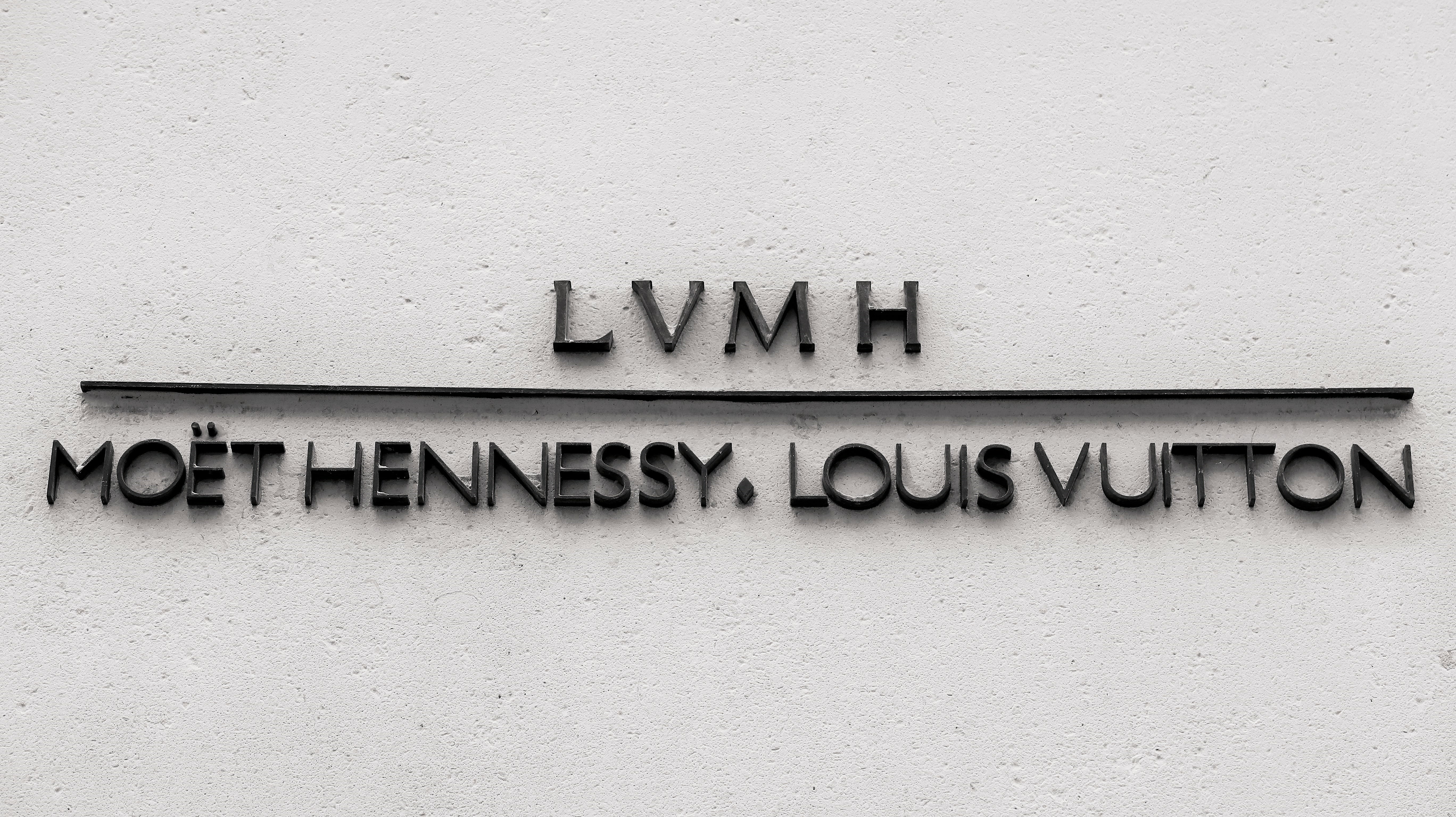 Sign / logo of the famous French company LVMH in Paris