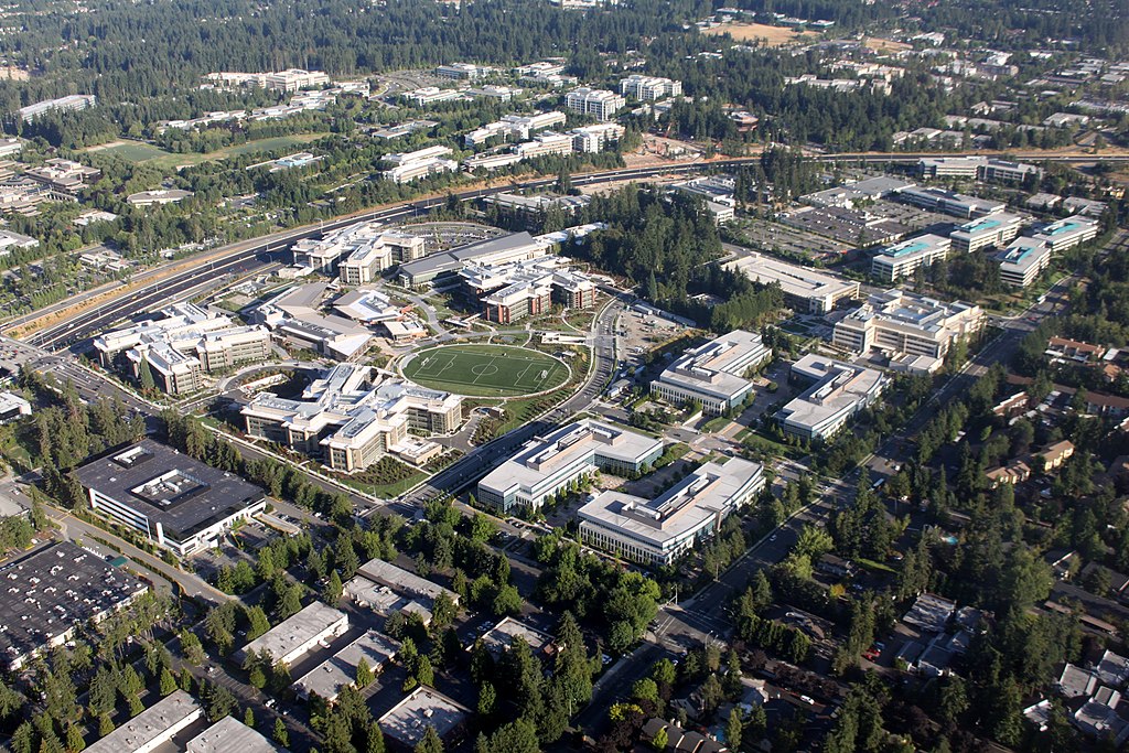 The west campus of Microsoft, Redmond, Washington USA