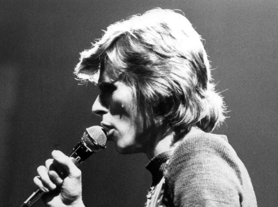 Photo of David Bowie performing on the ABC music program In Concert.