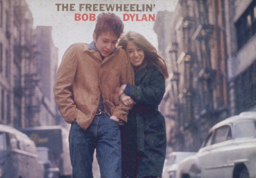 The cover for the Bob Dylan album 'The Freewheelin' Bob Dylan'