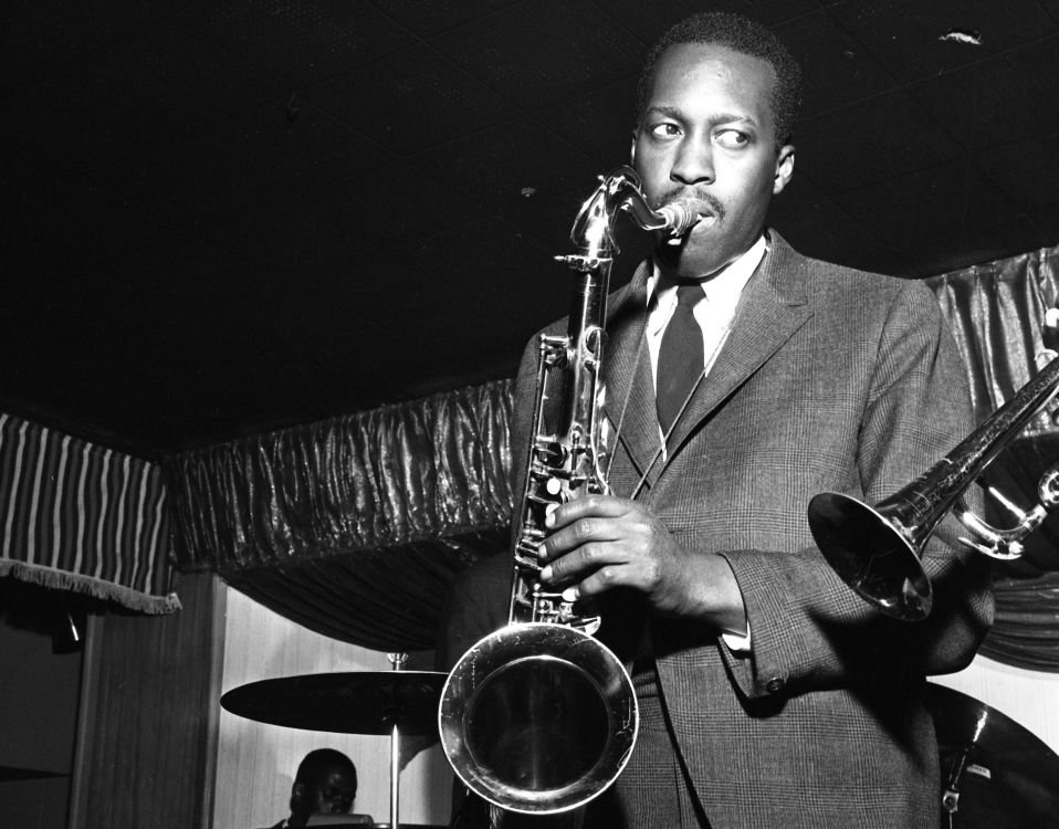 Saxophonist Hank Mobley performs onstage with with the Jazz Messengers