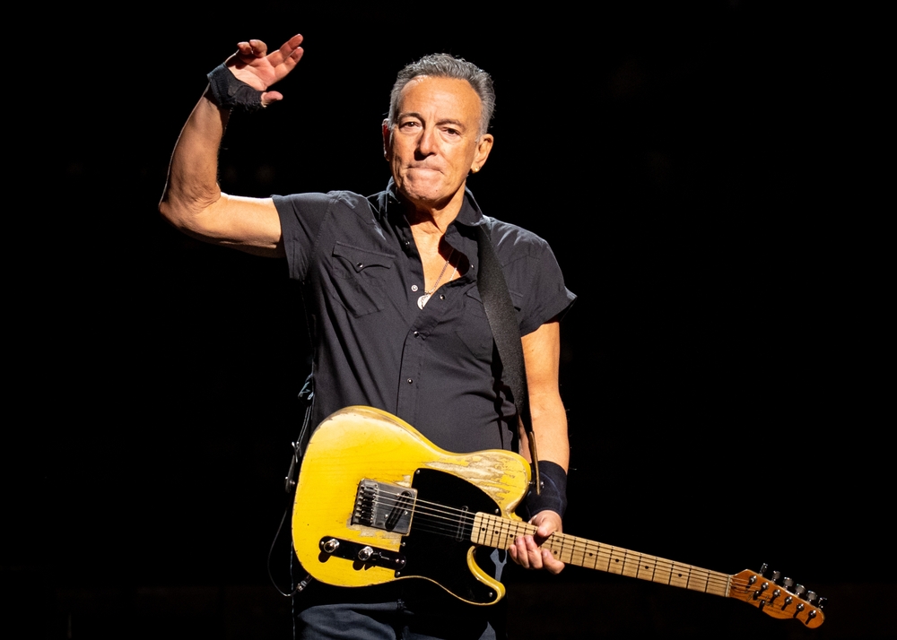 Musician Bruce Springsteen performs on stage at the Wells Fargo Center