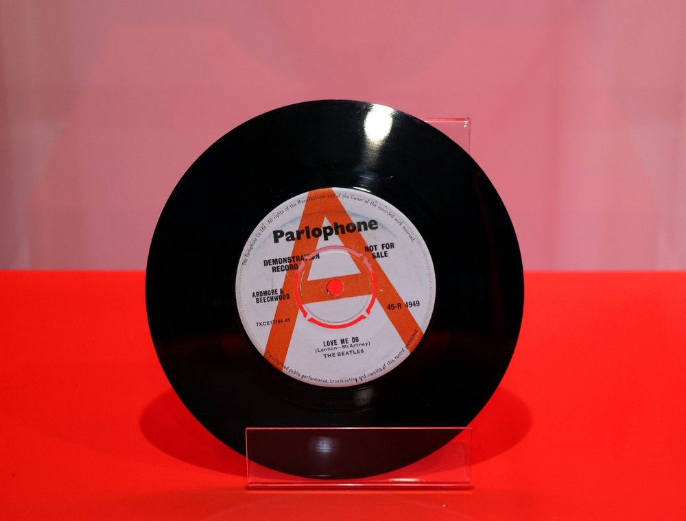 Love me Do demo disk at The Beatles Story museum in Liverpool