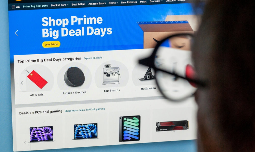 The Amazon website promotes their self-proclaimed Prime Day.