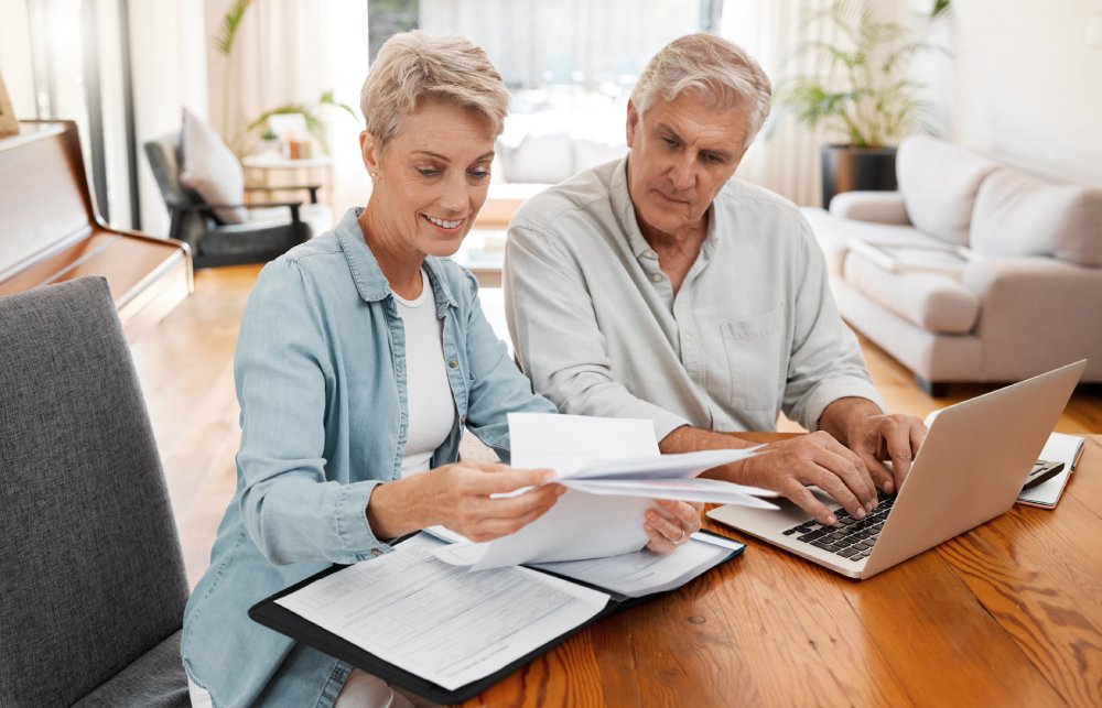 Retirement couple budget, finance and investment planning