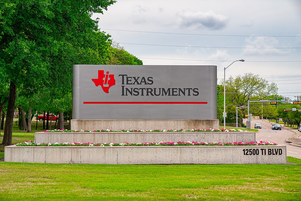 Signage for the Texas Instruments Incorporated headquarters