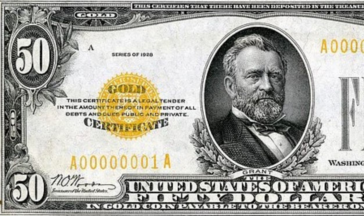 1928 $50 Gold Certificate