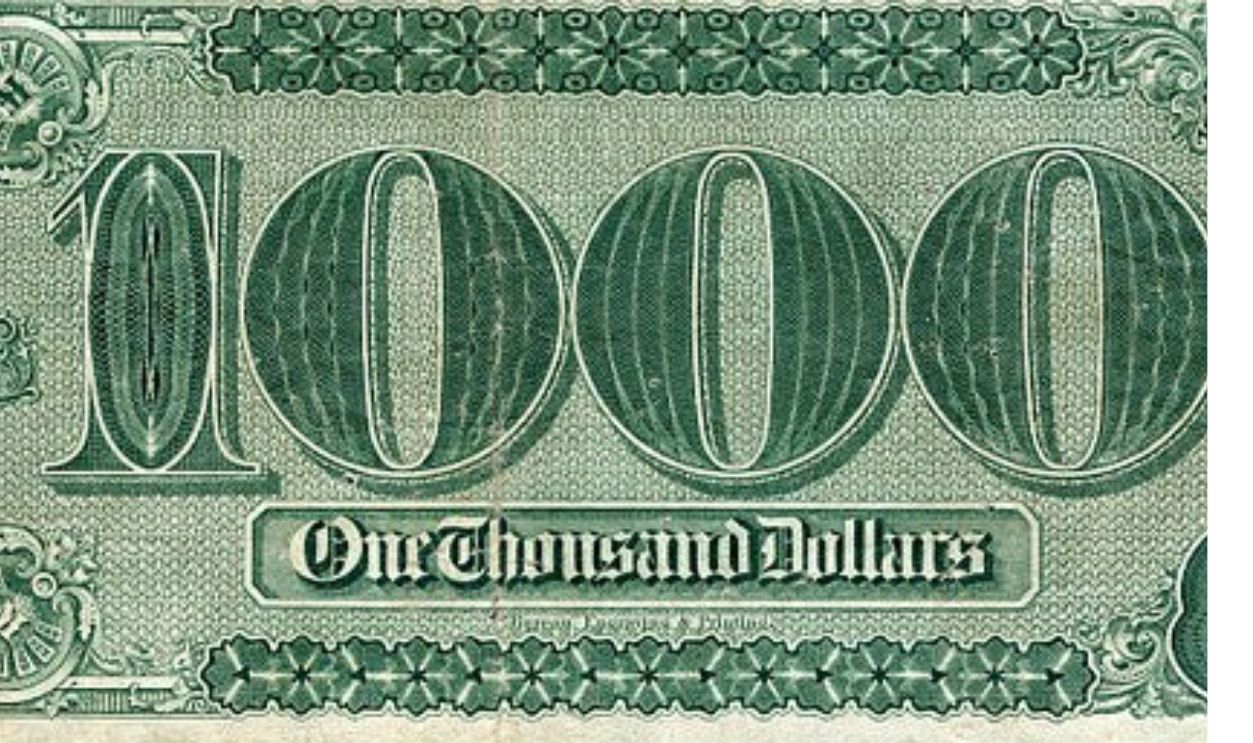 1890 $1,000 'Grand Watermelon' Treasury Note