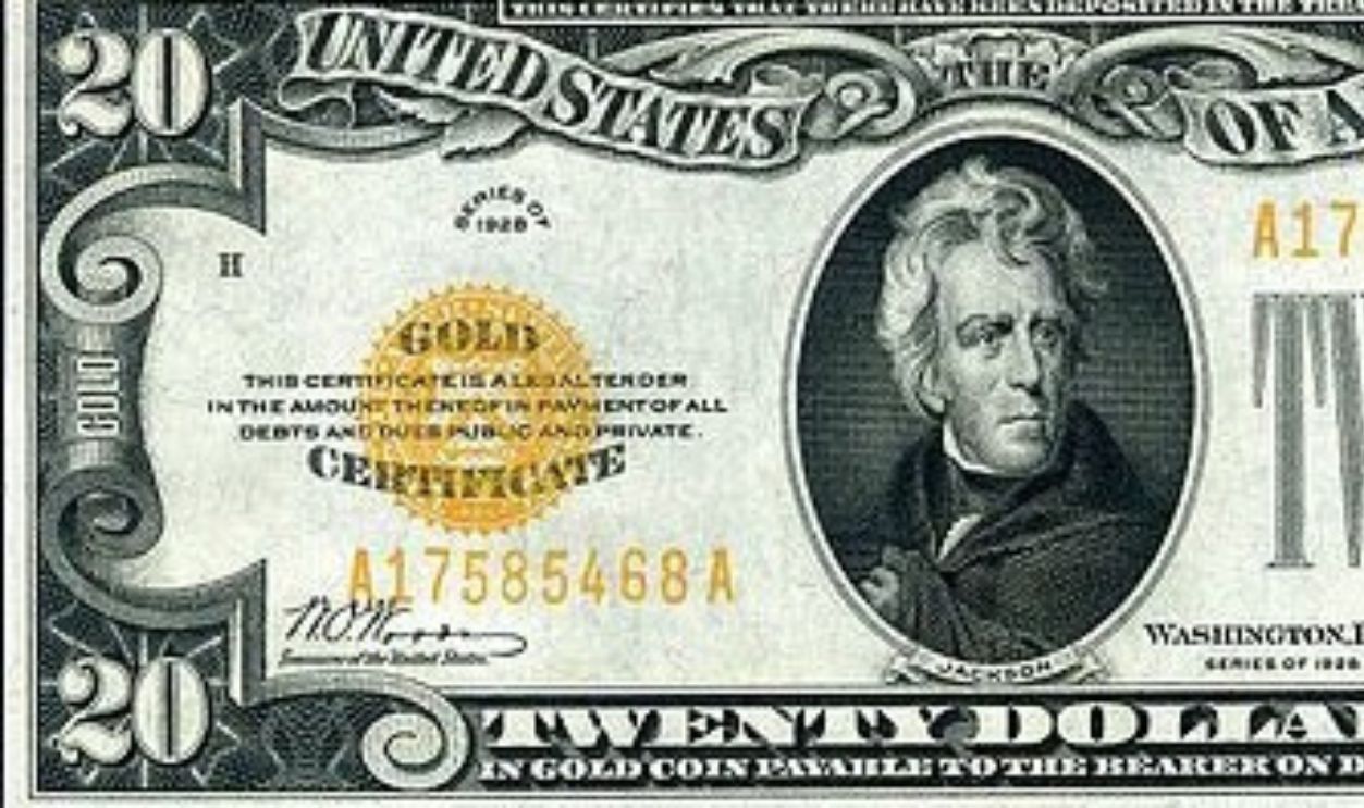 1928 $20 Gold Certificate