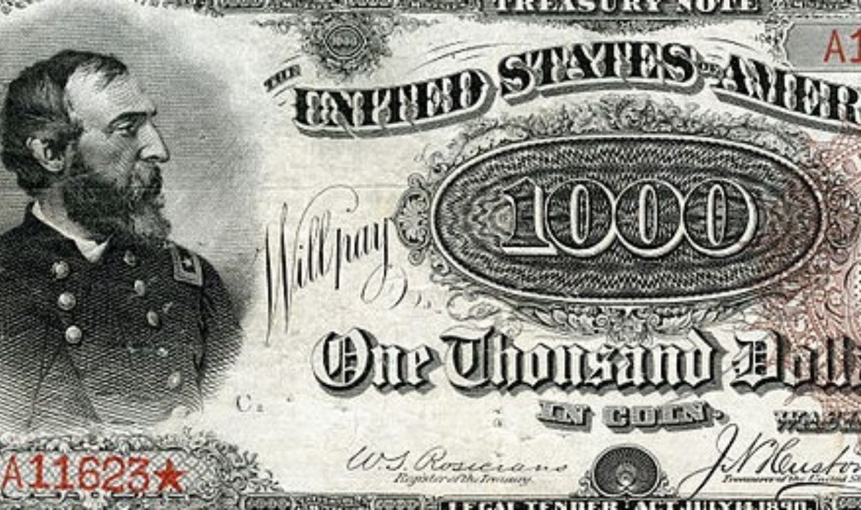1890 $1,000 'Grand Watermelon' Treasury Note (Cont.)