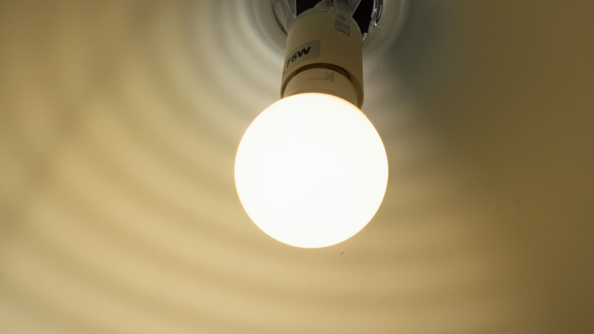 File:Lit LED bulb inside a white shade.jpg