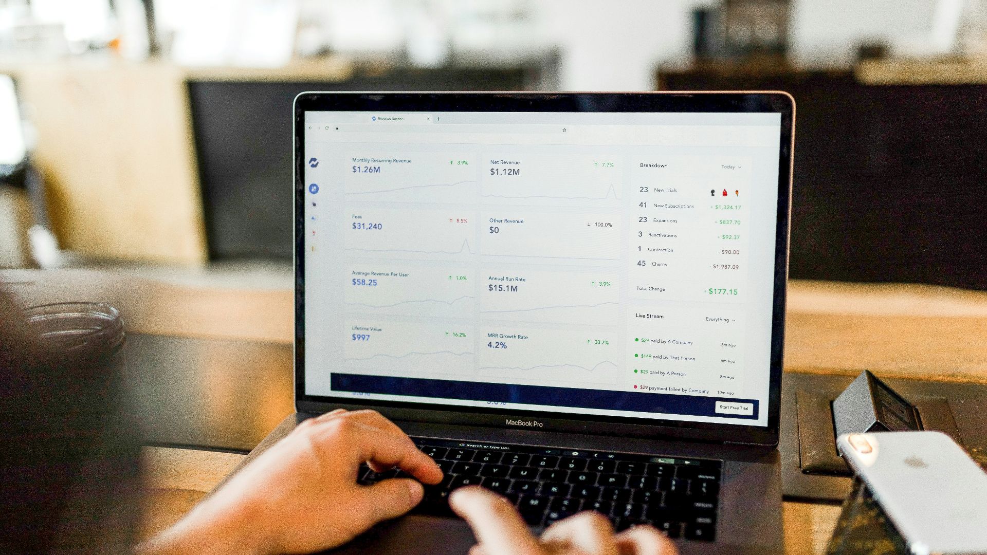 person using MacBook pro