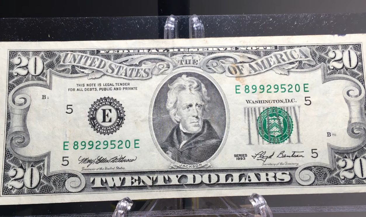 1993 $20 Federal Reserve Note Misprint 