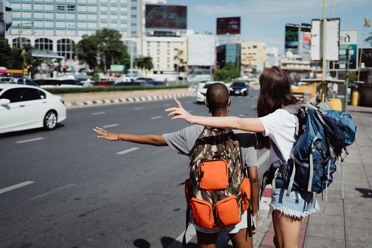 Women Standing on the Road