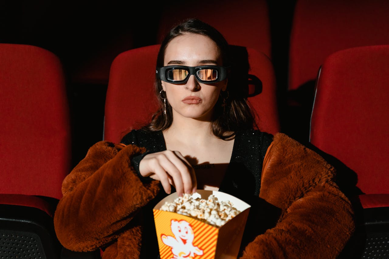 Woman Watching a Movie