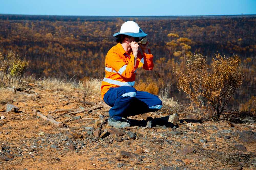 Portrait Photo of Exploration Geologist Working in the Field