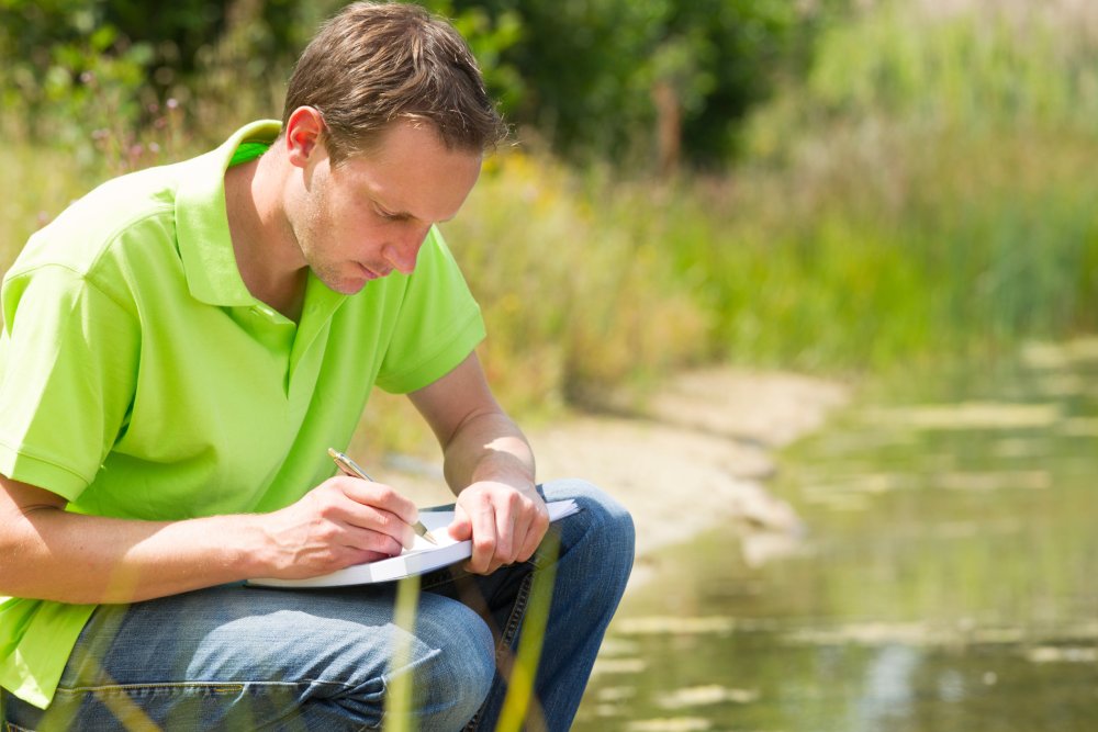 Portrait Photo of hydrologist. scientist researching the environment