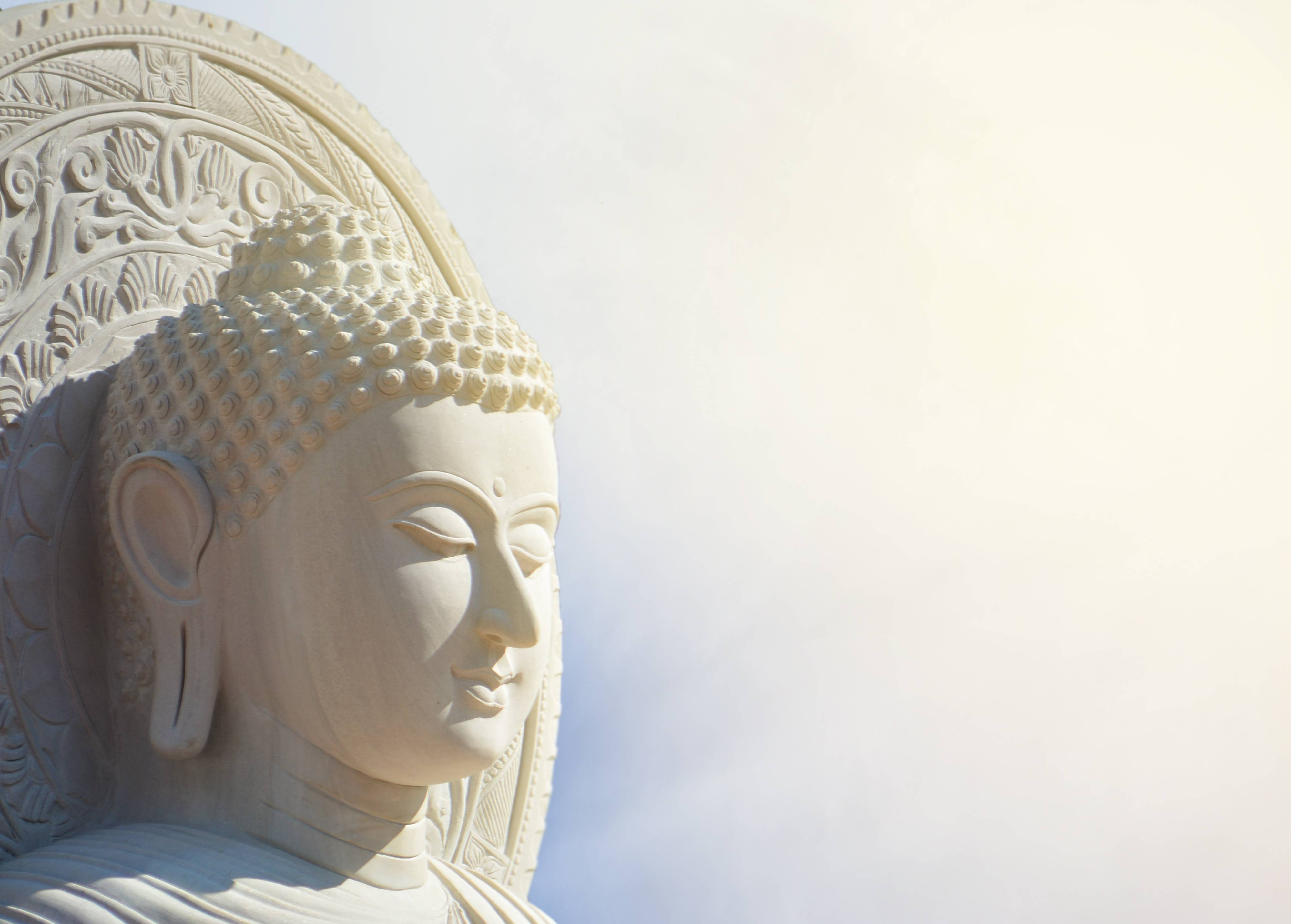 White Stone Buddha Statue