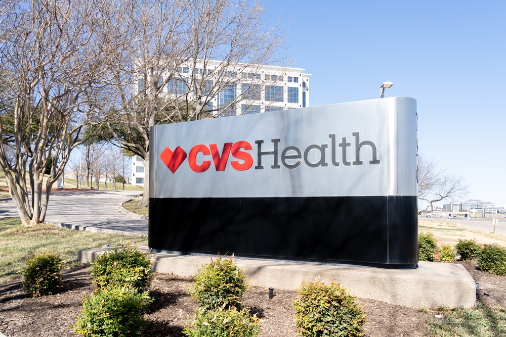 Closeup of CVS Health ground sign is seen at its CVS Caremark Corporate Office in Irving, Texas