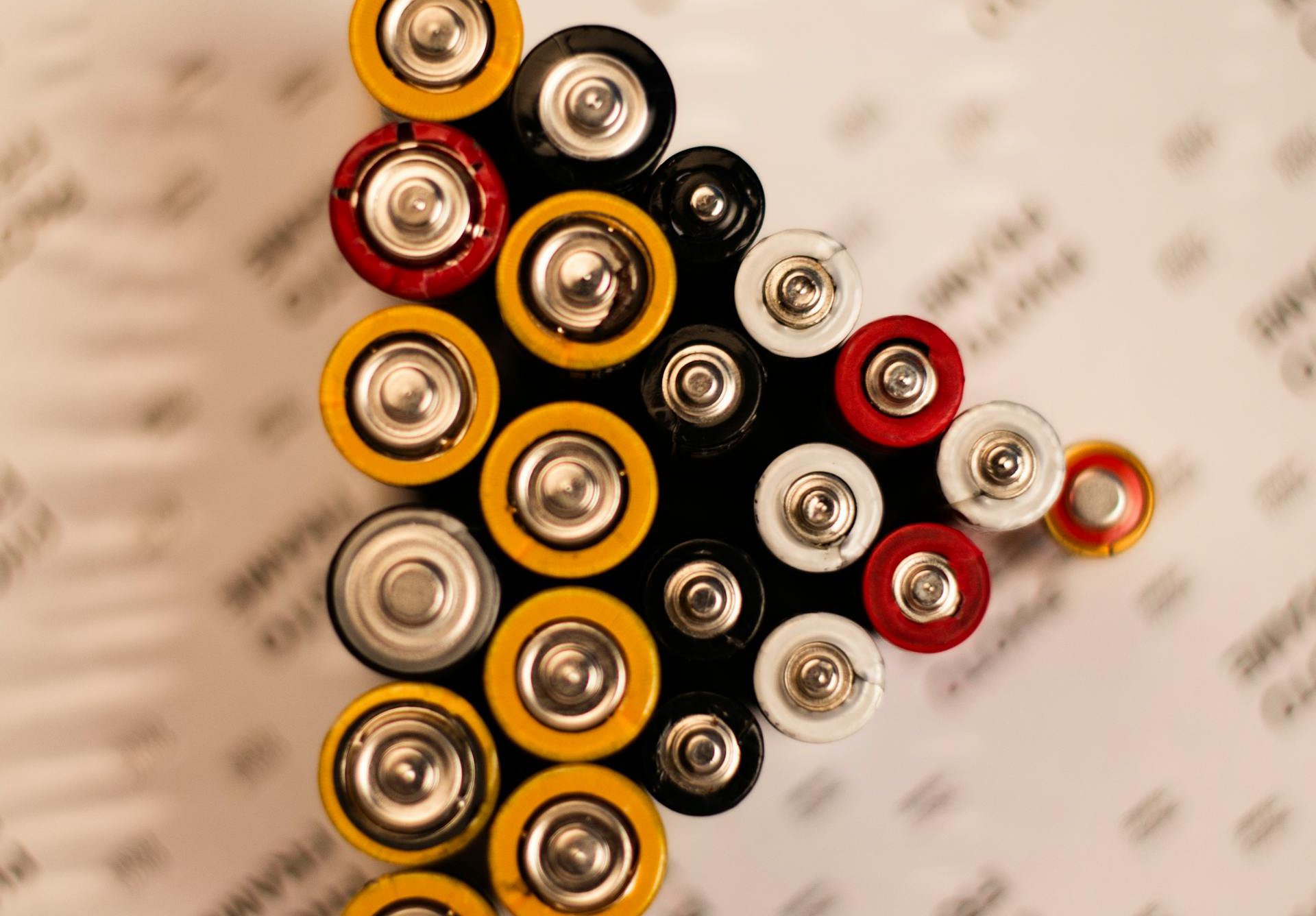 Batteries Lot in A Shape Of A Triangle