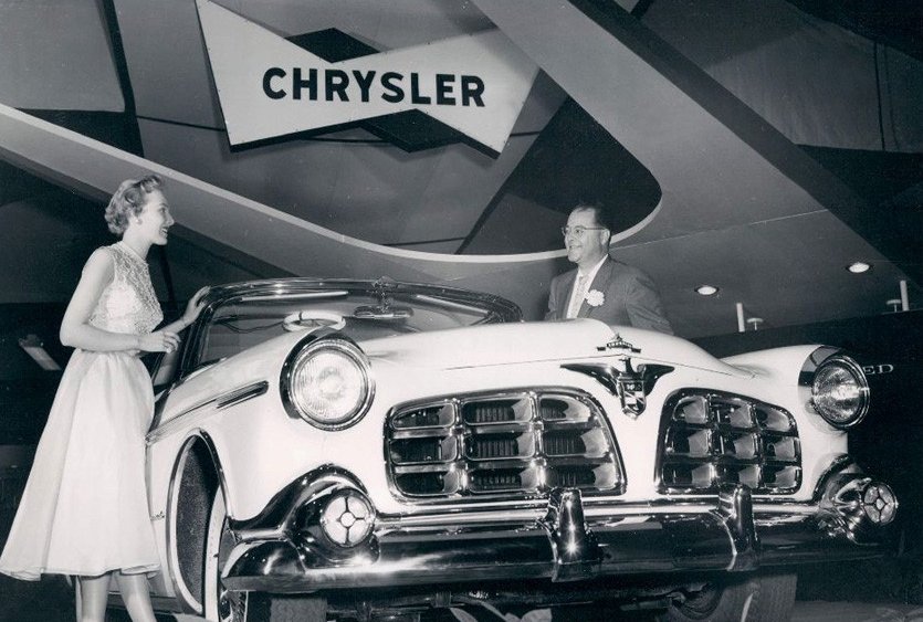 1955 Chrysler Imperial car shown at the 1955 Jan. Chicago Auto Show.