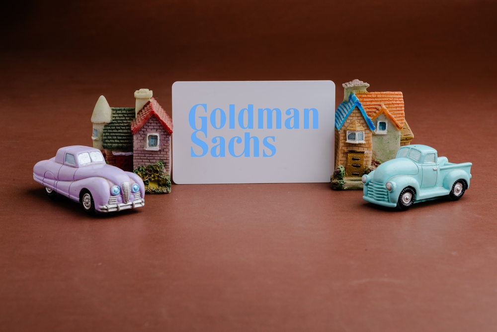 Goldman Sachs logo on a smartphone screen stock image.