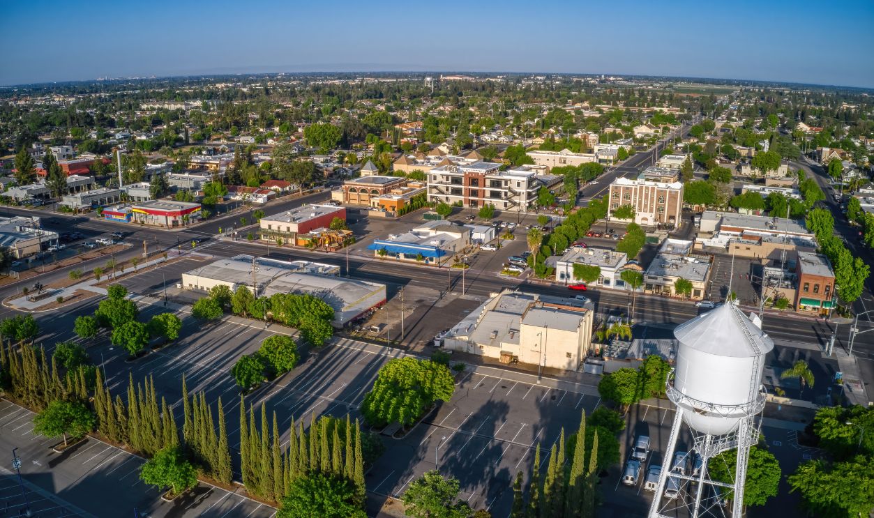 Aerial View of the Fresno suburb of Clovis, California