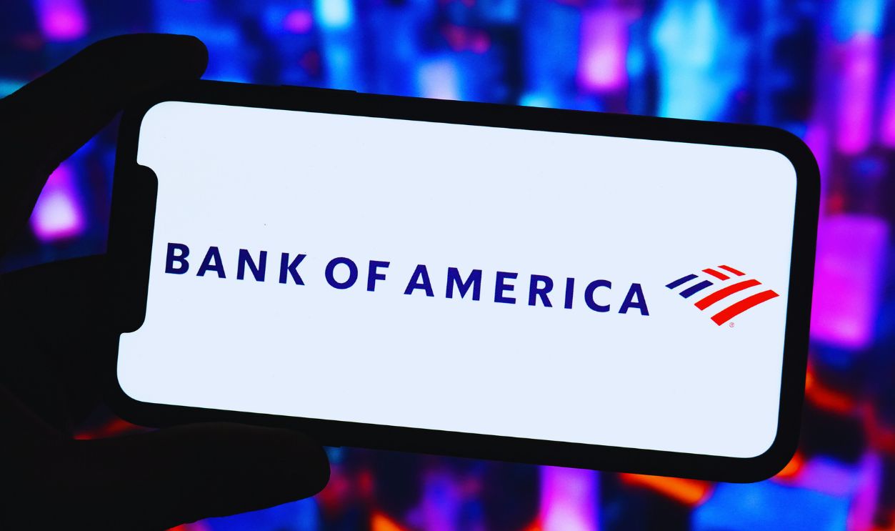 Gettyimages - 2221106906, In this photo illustration, the logo of Bank of America is...