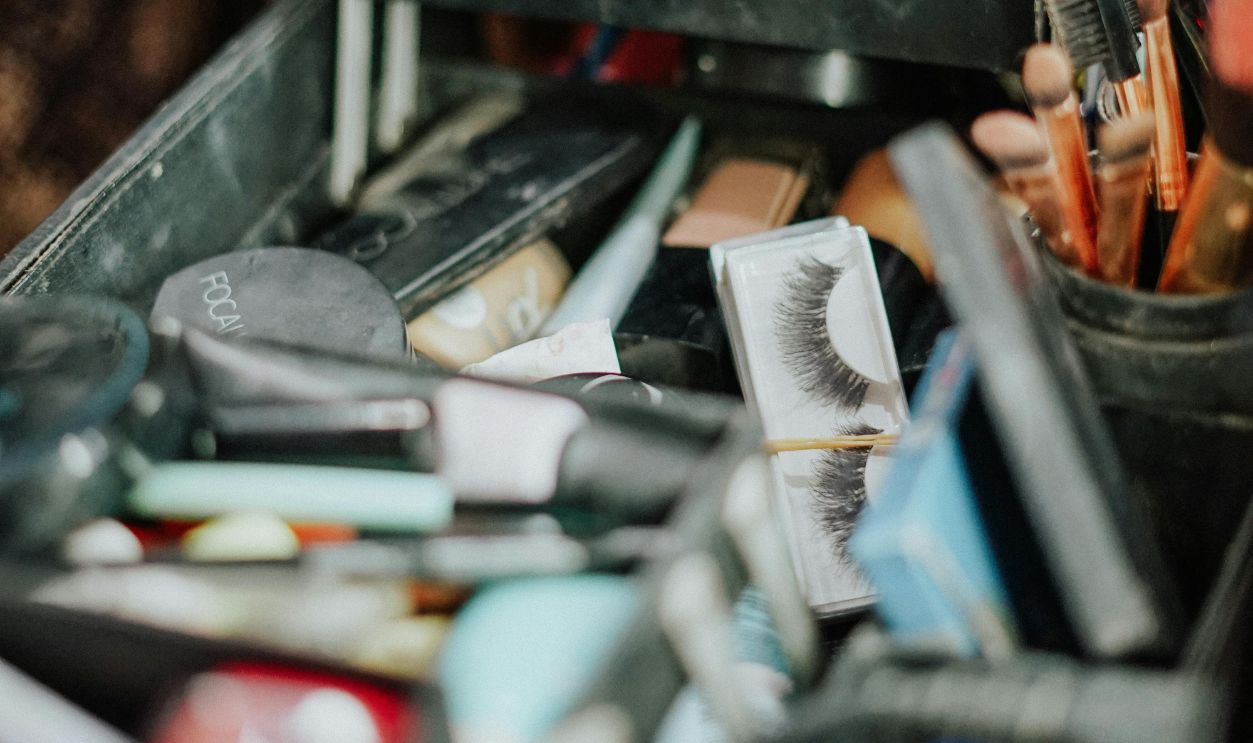 A Vanity Overflowing With Makeup