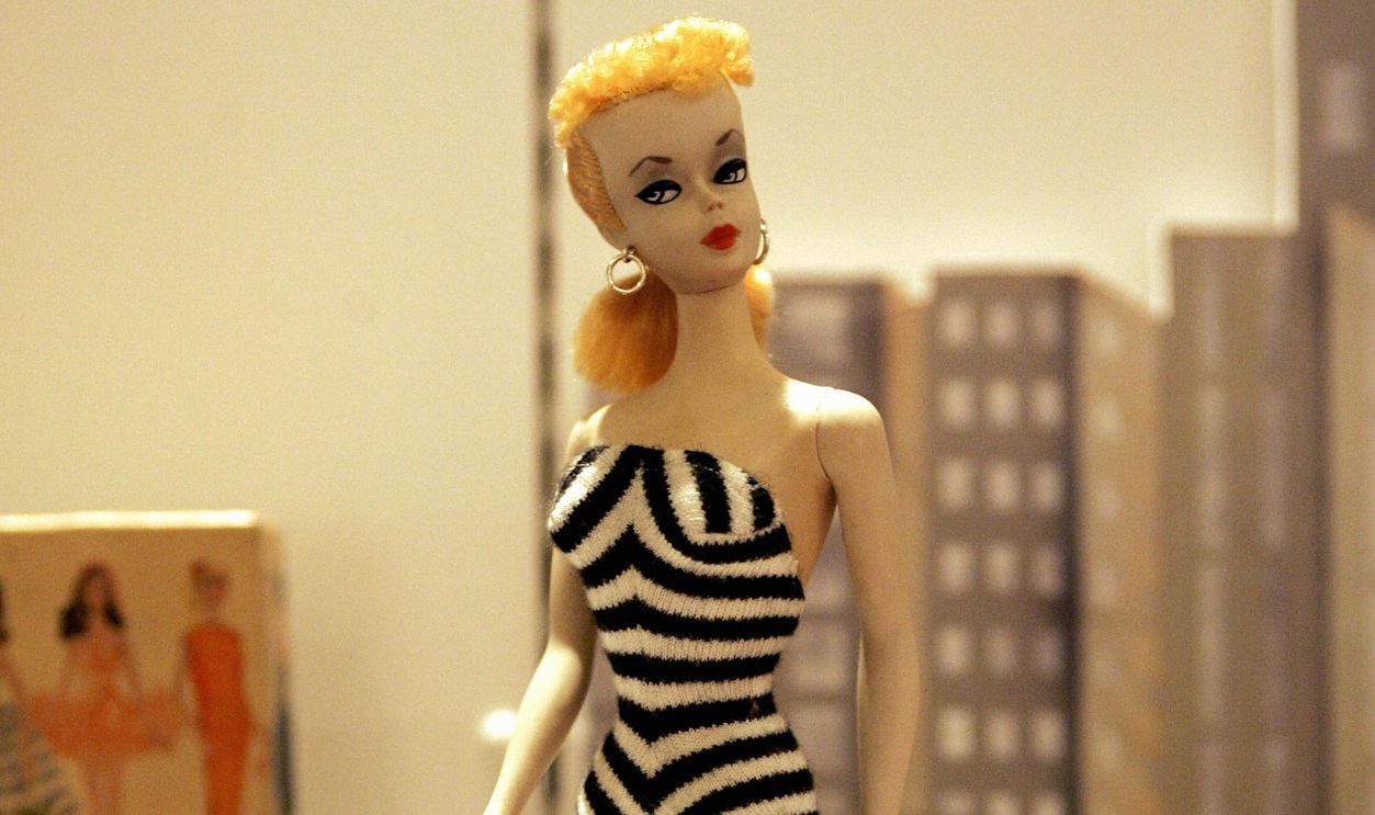 The original No. 1 Barbie doll is displayed at the 
