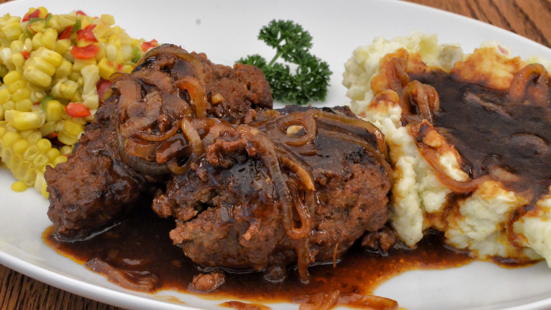 File:Salisbury steak with brown sauce.jpg
