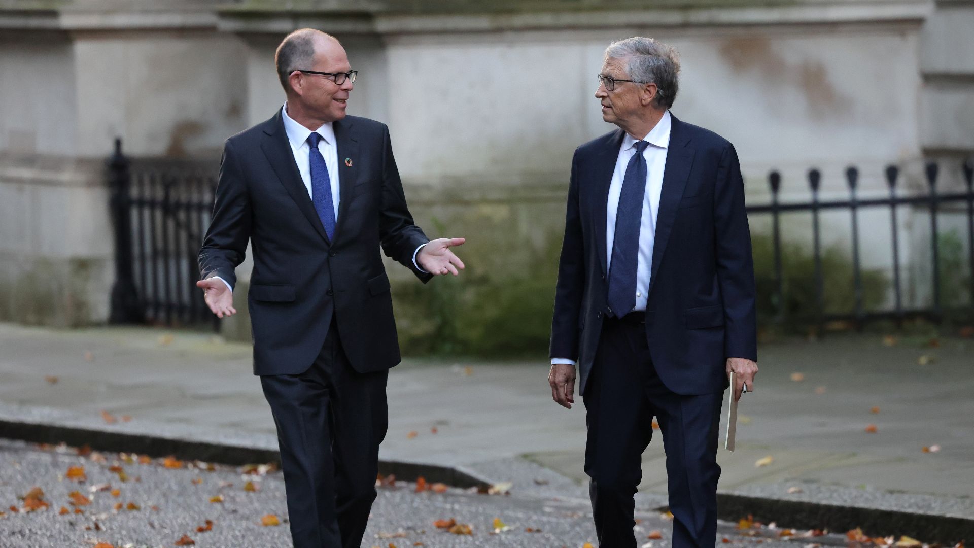 File:Bill Gates and CEO of the Bill & Melinda Gates Foundation Mark Suzman at 10 Downing Street, London, UK on 17 October 2024.jpg