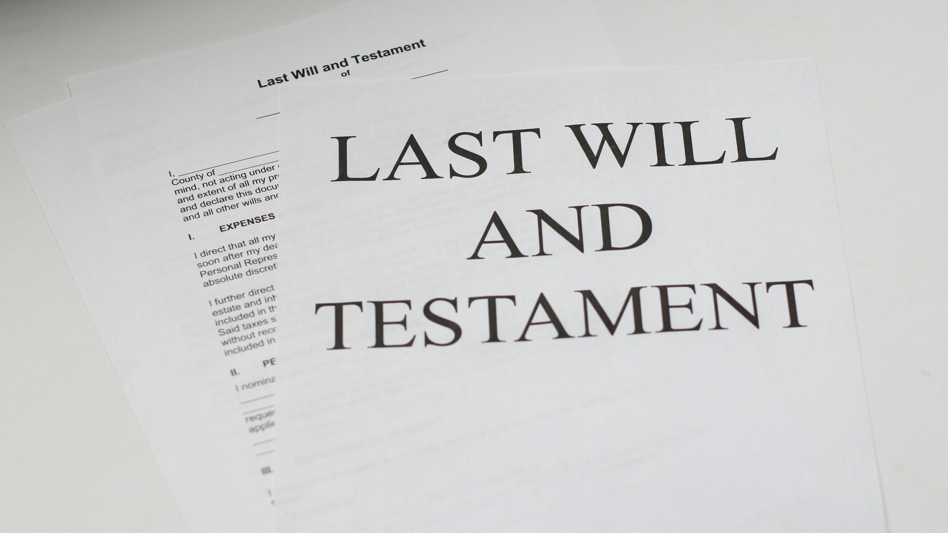 last will and testament white printer paper