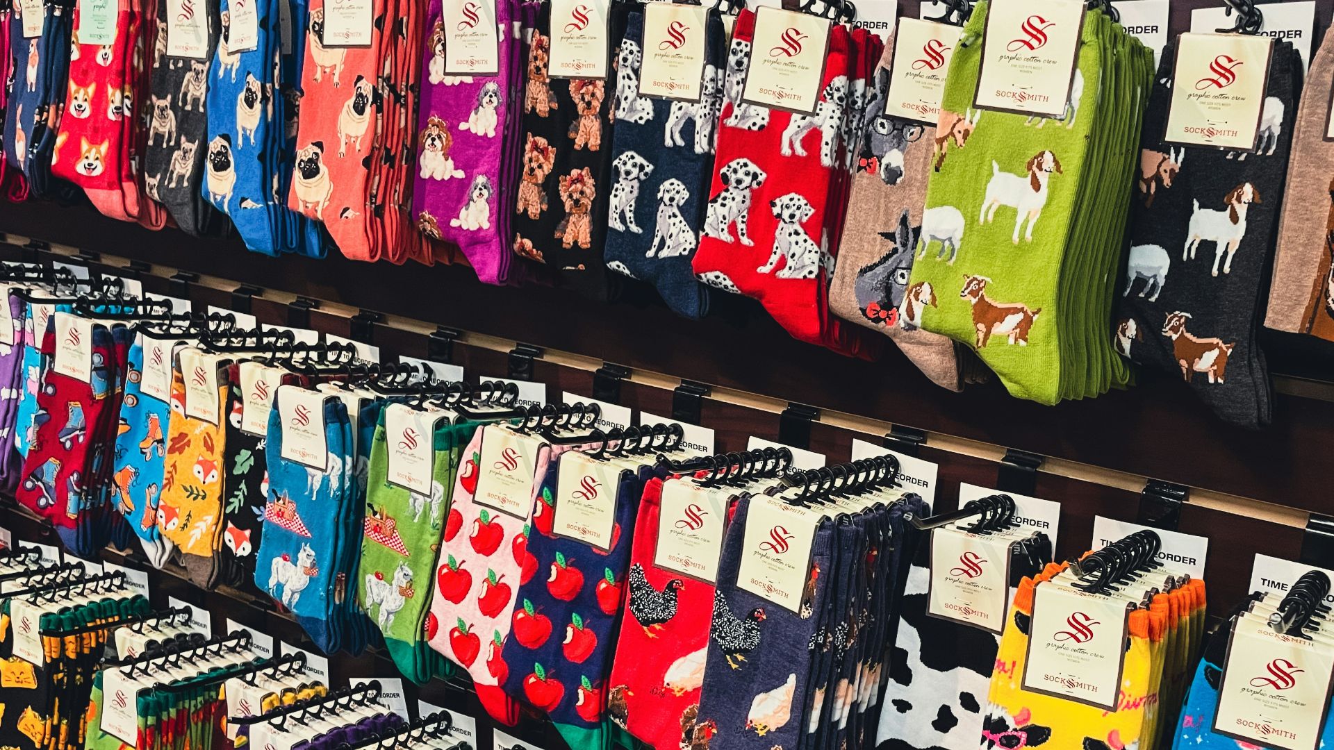 a display of colorful socks for sale in a store