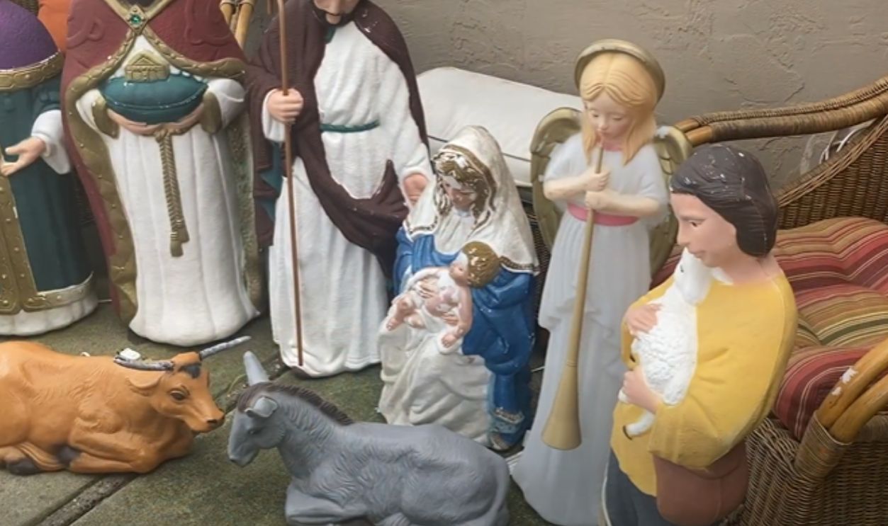 Vintage Blow Mold Nativity Figures