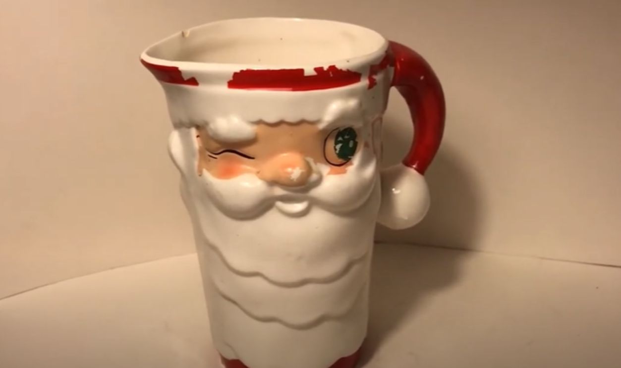 Holt Howard Winking Santa Pitcher & Mugs Set