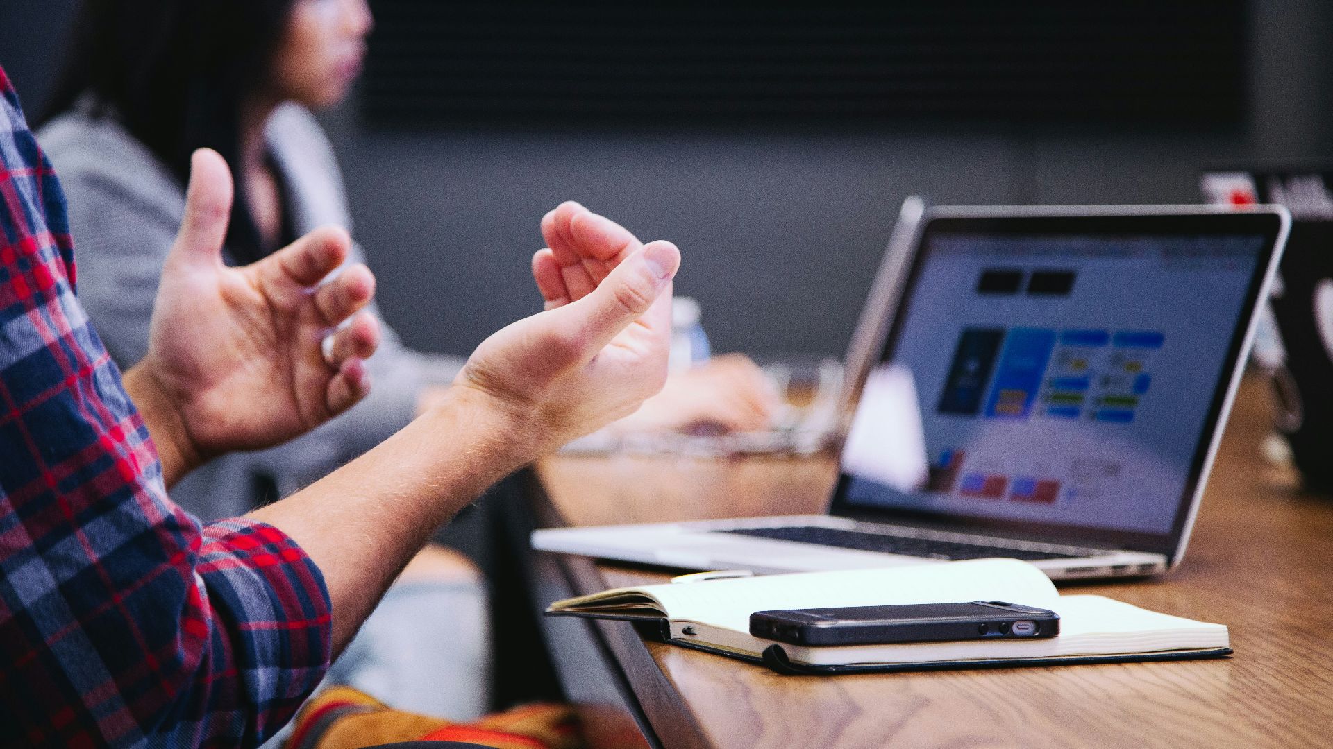 black smartphone near person