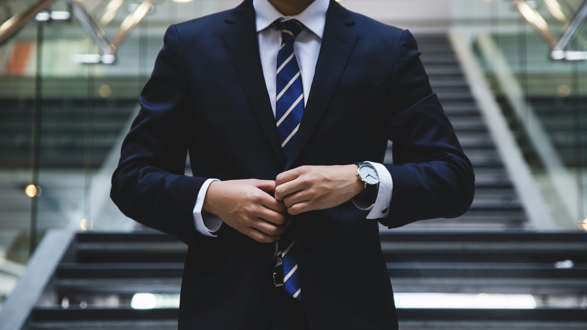 person standing near the stairs