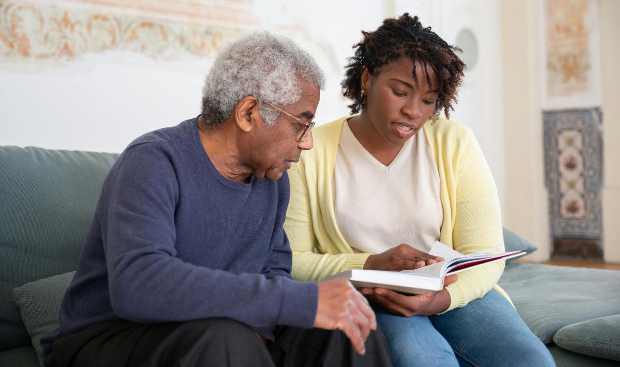 A woman reding a book