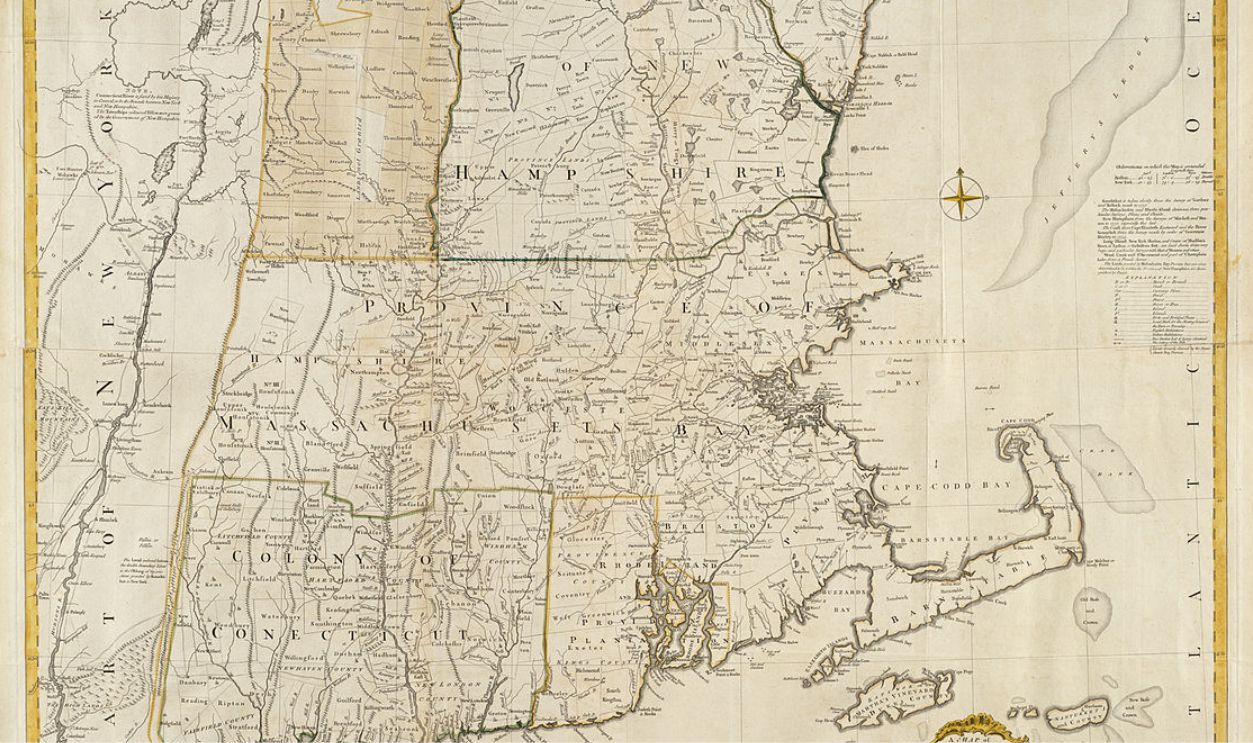 Colonial Map of New England (1700s)