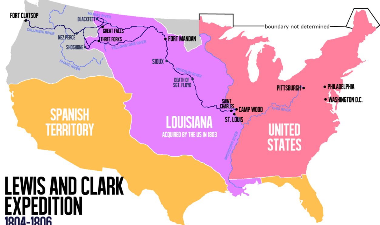 Lewis & Clark Expedition Map (1800s Edition)