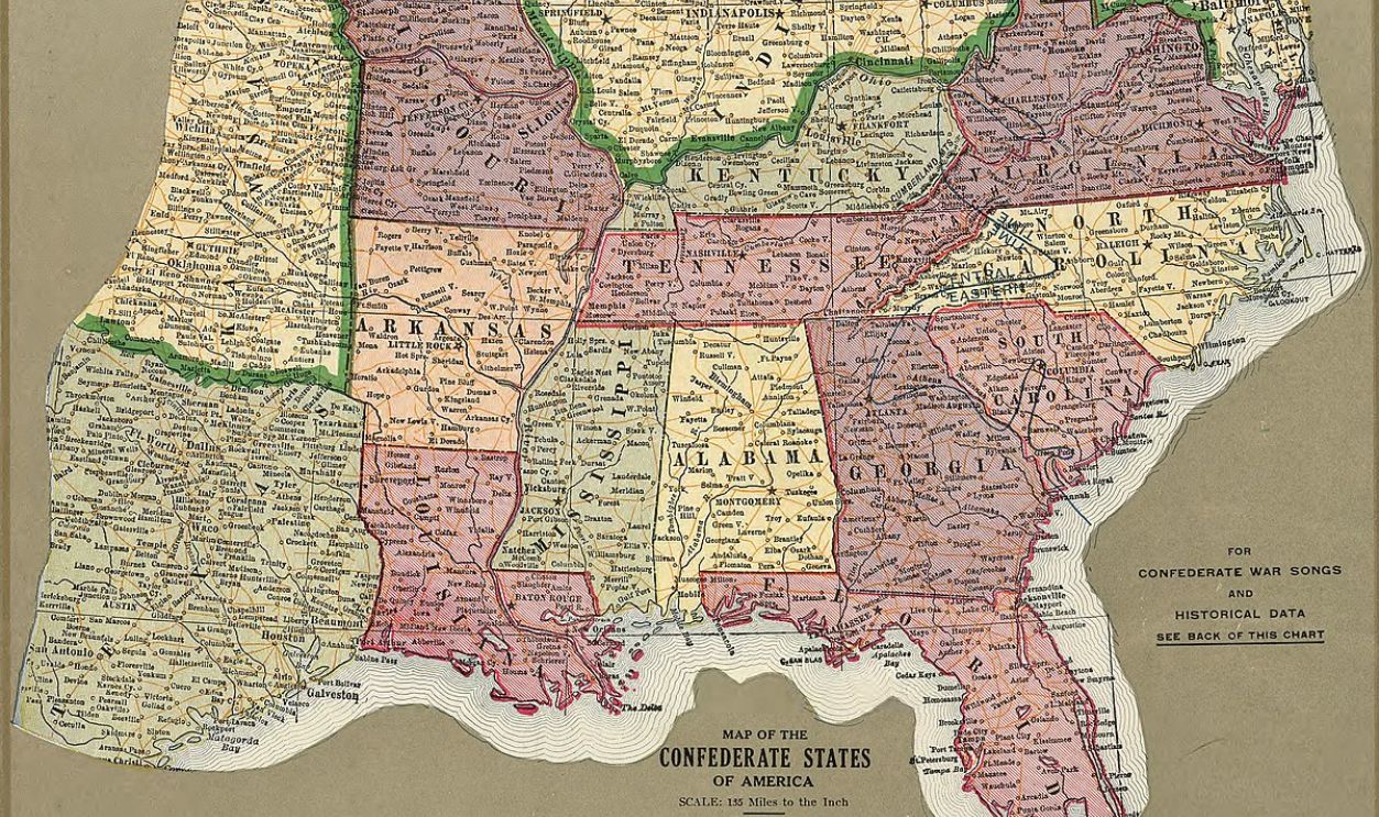 Confederate States Map (Reproduction or Rare Print)