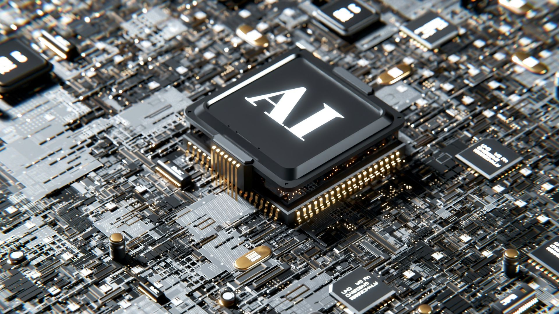 a computer chip with the letter a on top of it