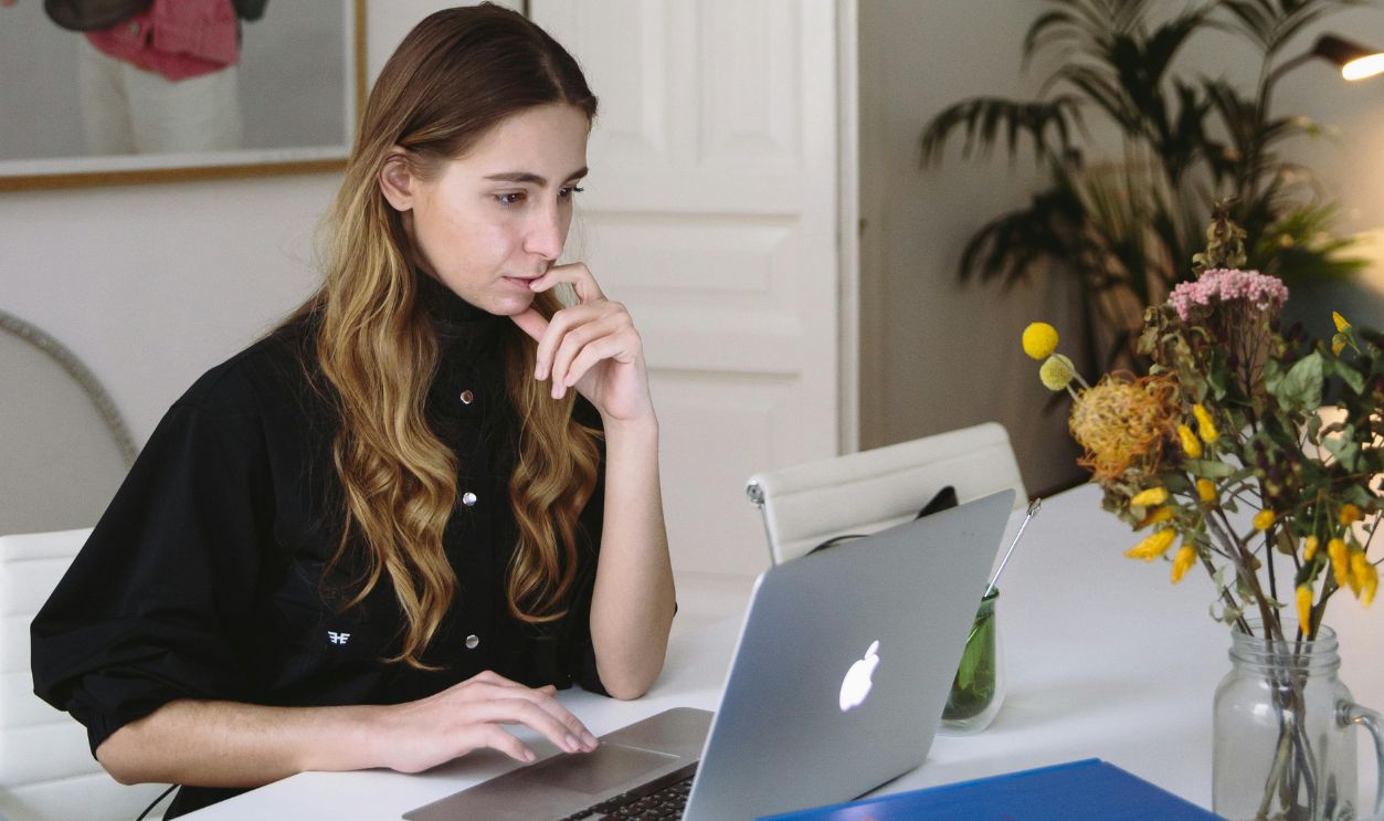 Woman working with laptop