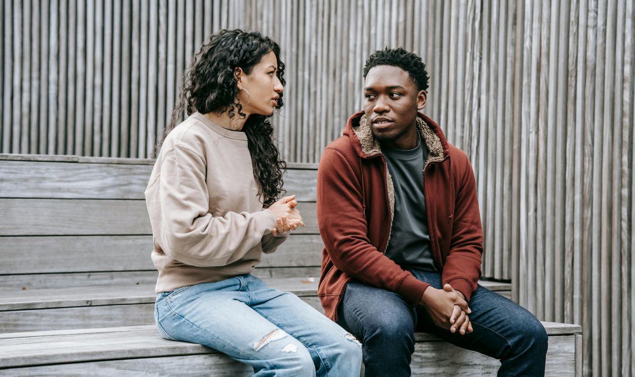 Man and woman having a conversation