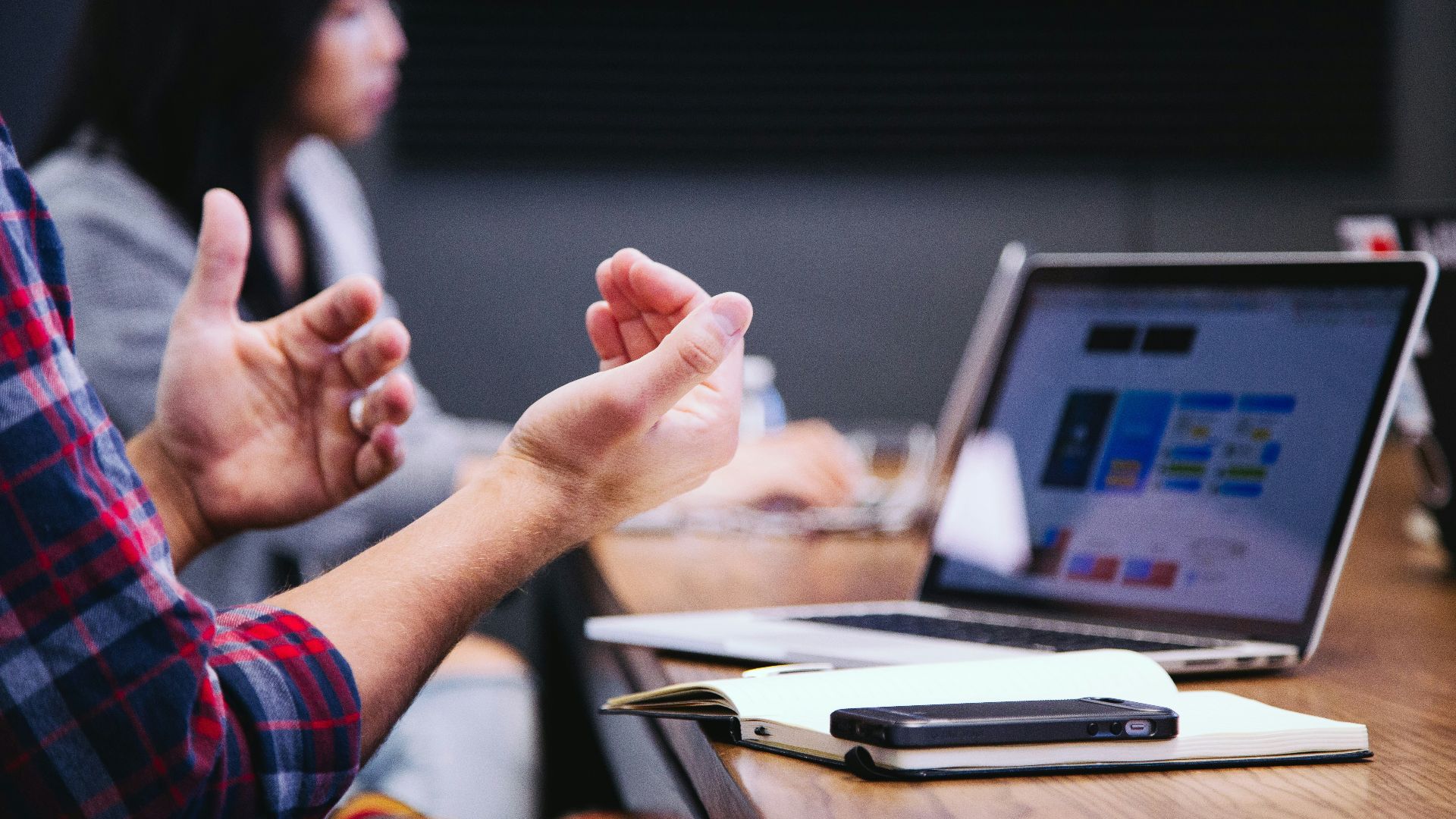 black smartphone near person